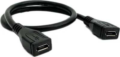 Produktbild von SYSTEM-S USB 2.0 OTG Kabel 30 cm Micro B Buchse zu Buchse in Schwarz