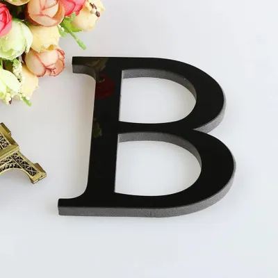 Obrázek produktu pro Wandaufkleber 3D Buchstabe schwarz spiegelnd 150 mm, Buchstabe B