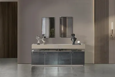 Produktbild von Exklusive Graue Holzkonsole Wohnzimmer Designer Möbel Sideboard