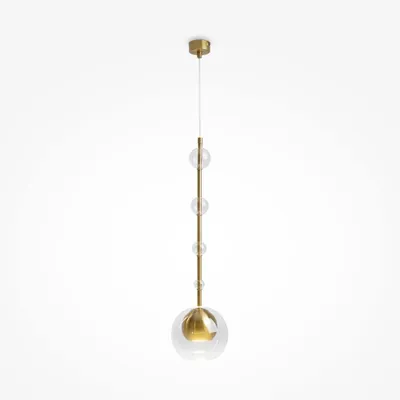 Imagen del producto de Lámpara colgante Maytoni Ros, con estructura de latón y pantalla de vidrio, casquillo GU10, diámetro de 16 cm, con altura ajustable, 28W