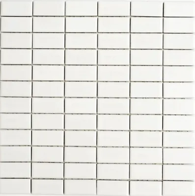 Produktbild von Mosaik Fliese Keramik Stäbchen weiß matt Badewannenverkleidung MOS24B-0111_f