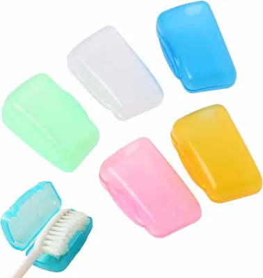 Produktbild von 5 Pack Portable Travel Toothbrush Covers Toothbrush Head Protector Toothbrush Caps for Home, Office,für Reisen, Zahnbürste Schutzhülle, Zahnbürsten-AbdeckkappenModern, 5 Colours