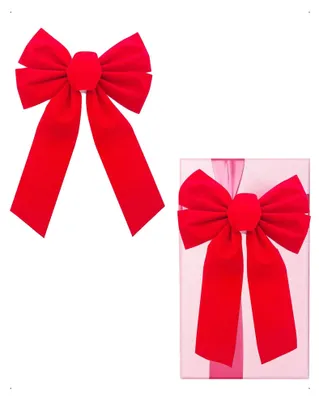 Samtschleifen rot 24x33 cm, große Türschleifen, Weihnachtsdeko