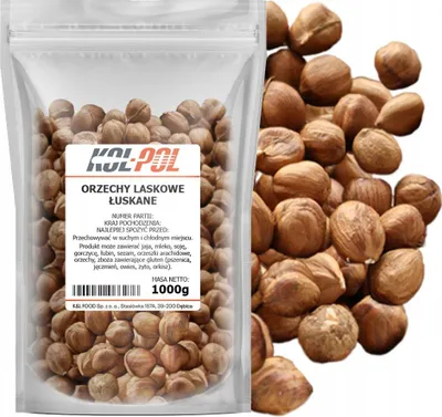 Zdjęcie produktu dla ORZECHY LASKOWE 1kg Łuskane naturalne duże świeże wysoka jakość Kol-Pol