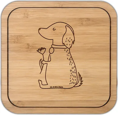 Produktbild von Mr. & Mrs. Panda kork untersetzer Hund Blume - Transparent - Geschenk, Süß, Tischuntersetzer, Tischschoner, Coaster, Hundeliebe, Haustier, gläseruntersetzer, Hunde