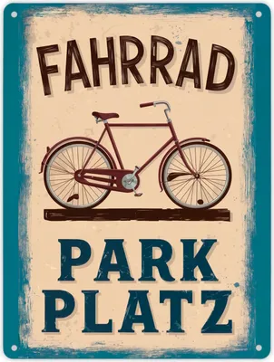 Produktbild von Vintage Fahrrad Parkplatz Metallschild XL in 21x28 cm