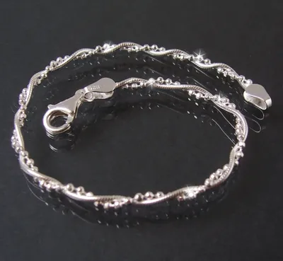 Produktbild von Armkette 2 Ketten Schlangenkette+ Kugelkette 925 Silber 19cm 16822-19
