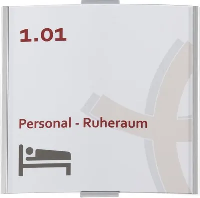 Produktbild von Frankfurt Türschild | 148x155mm | Aluminium silber | entspiegelte Abdeckung |...