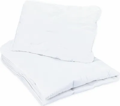 Produktbild von Baby Bettdecke und Kissen Kinderdecke 100x135 cm und Babykissen 40x60 cm - Kinderbettdecke Kinder Bettdecken Set und Decke für Kleinkind Babybett Mikrofaser Weiß