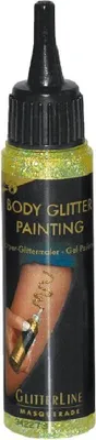 Produktbild von R700346 gelb-irisierend Damen-Herren Body Glitter Painting Glitter Line