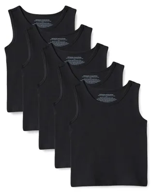 Immagine prodotto di A. Magliette intime a maniche corte da uomo, in cotone jersey, confezione da 5, colore nero