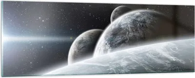 Produktbild von Bilder auf glas - Planeten Kosmos Sterne - 90x30cm - Glasbilder - Wandbilder - Kunstdruck - zum Aufhängen bereit - Wanddekoration aus Glas - Glas Bilder - Wandbild auf Glas - Einteilig - GAB90x30-2327