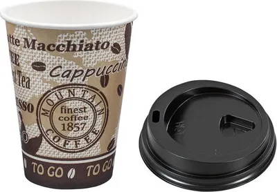 Produktbild von 150x Kaffeebecher Premium mit Deckel "Coffee to go" Pappe besch. 250 ml