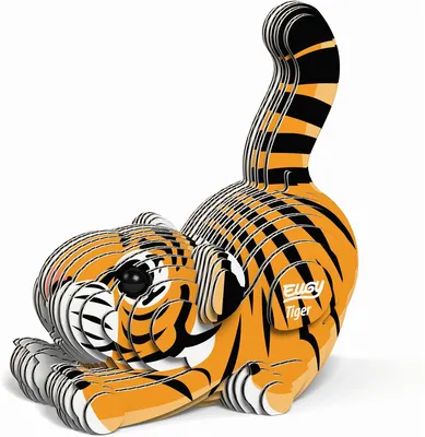 Immagine prodotto di EUGY 3D Bastelset Tiger (Miniatur-Tierfigur, aus Wellkarton) 650012