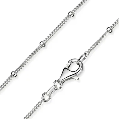 Produktbild von MATERIA Damen Panzerkette Silber 925 - Silberkette Mädchen mit Kugeln wählbar 40 45 50 60 70 80cm K80