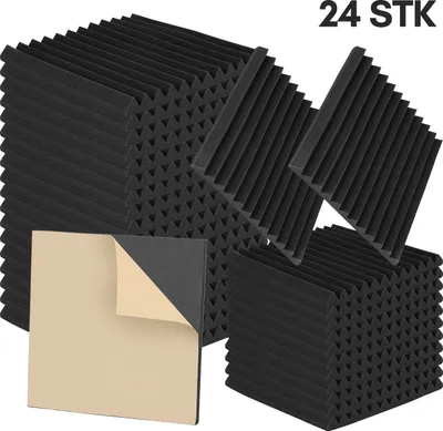 Zdjęcie produktu dla Jopassy pianka trójkątna - samoprzylepna (30x30x 2,5 cm) samoprzylepna pianka akustyczna - maty dźwiękochłonne do skutecznej izolacji akustycznej
