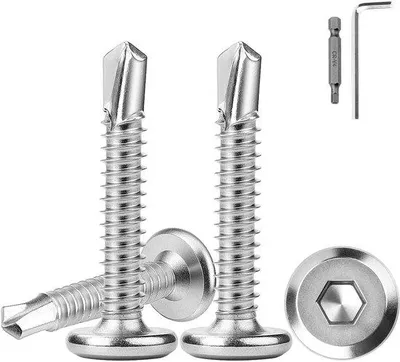 Productafbeelding van platte kop, 100 stuks, 5,5 x 32 mm, zelftappende schroeven, zilver