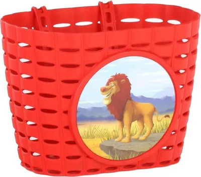 Produktbild von Widek Kinderfahrradkorb Animals Kingdom rot 20x14x15 cm