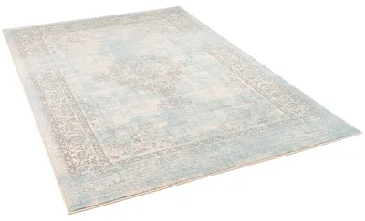 Produktbild von Designer Kurzflor Teppich Moderne Muster, Größe:80x150 cm, Design:Vintage Blau