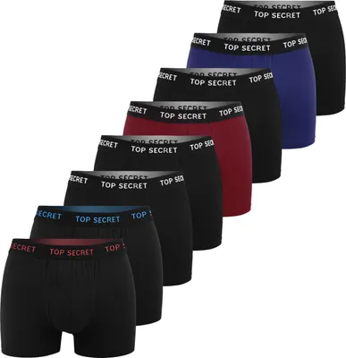 Immagine prodotto di TOP SECRET Boxer Uomo 8 Confezioni L Cotone Fit Biancheria intima traspirante Mutande Uomo Uomo Pantaloncini Retrò