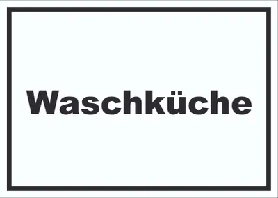 Produktbild von Waschküche Schild mit Text Waschraum waagerecht A5 (148x210mm)