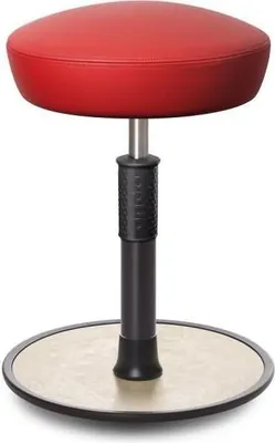 Produktbild von Sitz- Stehhocker Free Regular Hutsitz Boxmark Leder Rot schwarz /cremeweiß.