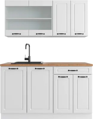 Zdjęcie produktu dla Zabudowa kuchenna Vicco R-Line Biały domek wiejski 140 cm , BP Dąb, Model 42634