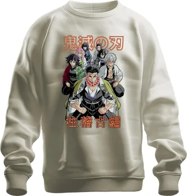 Produktbild von Kimetsu no Yaiba Hashira Dämonenjäger Anime Geschenk Japan Y2K Streetwear Uni Sweatshirt Pullover, Natur, M