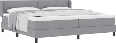 Zdjęcie produktu dla vidaXL Łóżko sprężynowe z materacem z materacem jasnoszary 200 x 200 cm