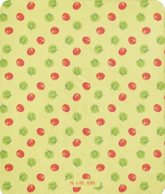 Produktbild von Mr. & Mrs. Panda Heimdecke Apfel Traum 130 x 155 cm - Gelb - Geschenk, Sofadecke, Kuscheldecke, Überwurf, Decke, Muster, Wärmedecke