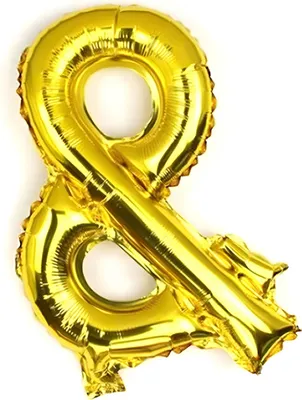 Produktbild von Folienballon Zeichen und &, gold, ca. 40 cm, für Luftbefüllung
