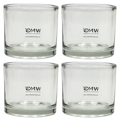 Windlicht-Set aus Glas, 4 Stück, klar, H 8 cm, Ø 9 cm