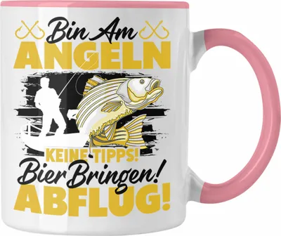Produktbild von Trendation - Angler Tasse Geschenkidee für Fischer mit Spruch Witzig Für Männer Geschenk Becher (Rosa)
