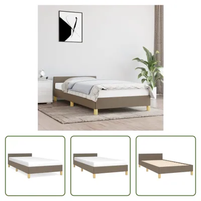Produktbild von The Living Store Bettgestell mit Kopfteil Taupe 90x190 cm Stoff