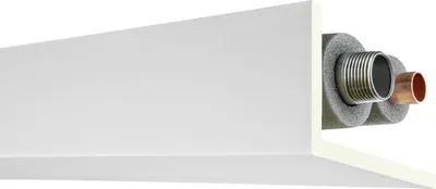 Produktbild von 2 Meter Rohr- und Kabelabdeckleiste 90x160mm - Polyurethanglatt, weiß, stoßfest - AB298 Hexim Perfect - Eckleiste Stuckleiste Dekorleiste Stuckprofil Zierprofile