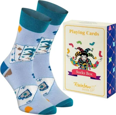 Produktbild von Rainbow Socks Alltagssocken Kartenspiel 1 Paar Lustiges Poker Geschenk Gr.41-46