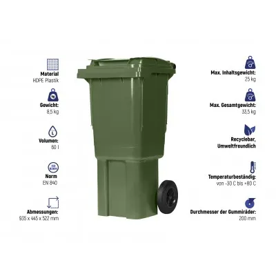Produktbild von Hardwex Mülltonne 60 l Grün