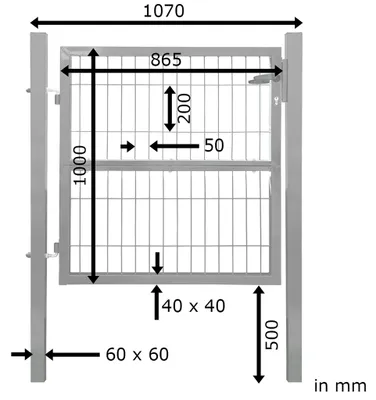 Zdjęcie produktu dla Brama ogrodowa Brama do ogrodzenia ogrodowego Ogrodzenie o wysokości 100 cm Metalowa brama ogrodowa do ogrodzenia sztachetowego Zamykana w komplecie ze słupkami Zielony V2Aox