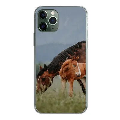 Produktbild von MuchoWow® Handyhülle Schutzhülle Hülle für iPhone 11 Pro Pferde - Fohlen - Natur Silikon Softcase Handy Hülle - Handy