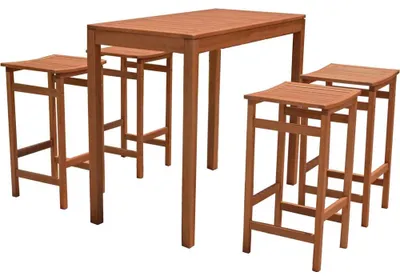 Produktbild von Garden Pleasure Sitzgruppe Palmdale, braun Holz, 5-teilig