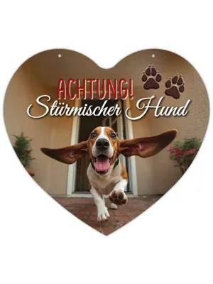 Produktbild von Herz Blechschild Stürmischer Hund HB020