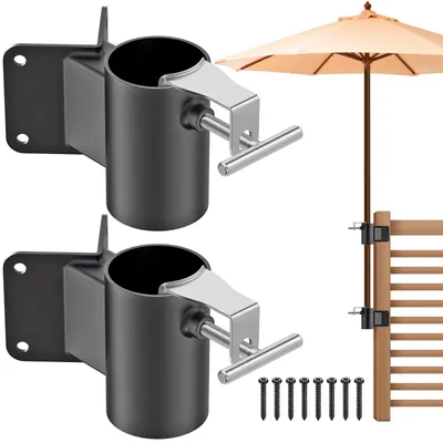 Produktbild von Terrassenmarkisenhalter Klemme für Balkon und Garten - Geeignet für 1-2 Zoll Schirmstöcke