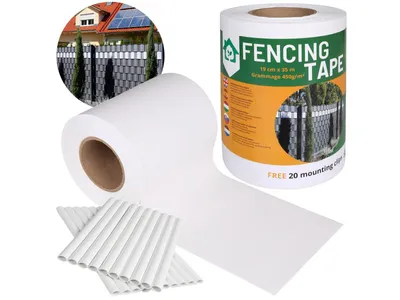 Obrázek produktu pro Páska na plot, panelový kryt plotu, stínicí páska UV 19 cm x 35 m Bílá