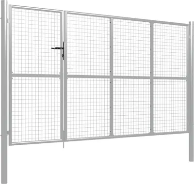 Obrázek produktu pro vidaXL Zahradní brána ocelová 350 x 150 cm stříbrná