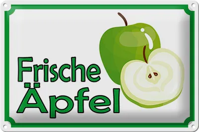 Produktbild von Blechschild Hinweis 30x20cm frische Äpfel Verkauf Hofladen