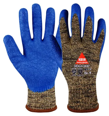 Productafbeelding van Hase Genua warmtehandschoenen met snijbescherming | goud-zwart/blauw