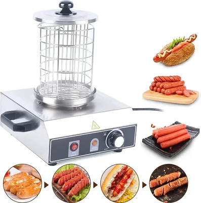 Produktbild von Hot Dog Warmer Gerät Kommerzielle Hot Dog Warmer Edelstahl Bäckermaschine für Wurst für Restaurants Snack-Bars Familienfeiern