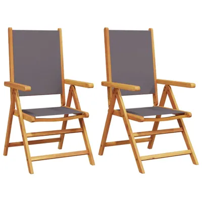 Immagine prodotto di vidaXL Sedie da giardino 2 pz. Legno massiccio di acacia antracite e tessuto