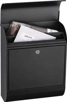 Produktbild von MEFA Briefkasten Pearl 872 Tiefschwarz Einwurfklappe Briefbox Wandbriefkasten
