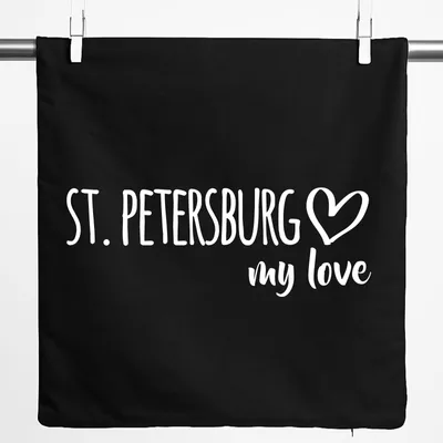 Produktbild von Huuraa Kissenbezug St. Petersburg my love 40x40cm Black Baumwolle Dekokissenbezug Geschenkidee